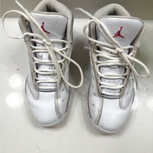 Jordan Kids White and Red Sneakers